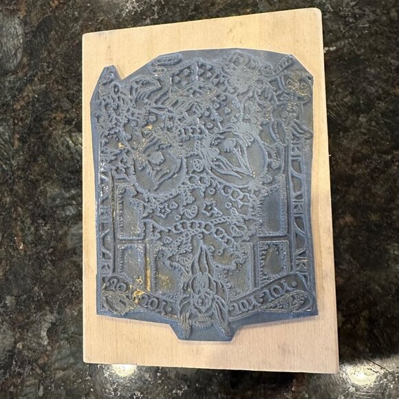 Vintage Jody Bergsma Rubber Stamp JB-25-J Christmas Morning Wood Mounted Large - Picture 2 of 8